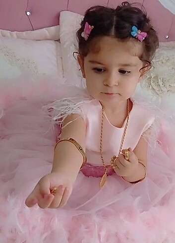 9-12 Ay Beden 1 yaş bebek doğum günü elbisesi