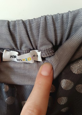 Kız Çocuk Gri Puantiyeli Fırfırlı Etek - Görsel 4