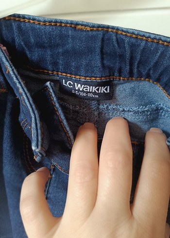 Kız Çocuk Koyu Mavi Kemerli Kot Etek - Görsel 3