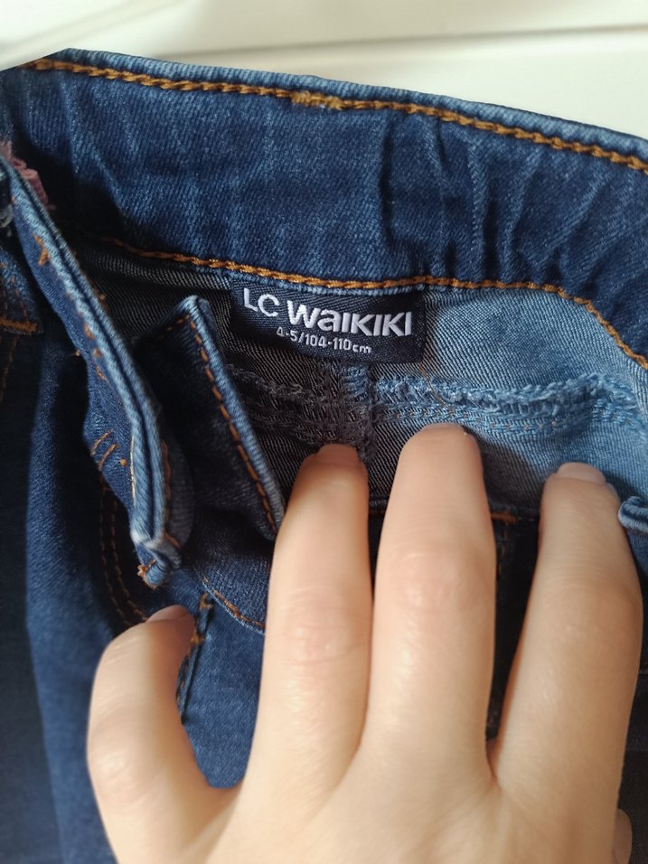 Kız Çocuk Koyu Mavi Kemerli Kot Etek - Görsel 3