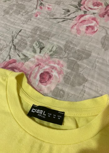 Defacto Sarı crop tshirt