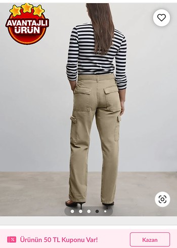 32 Beden haki Renk Mango kargo pantolon