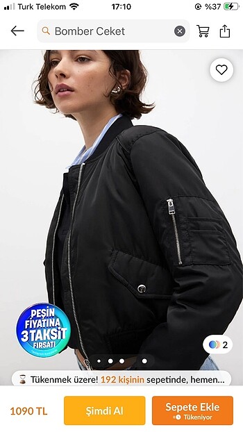 s Beden siyah Renk Pull and bear bomber ceket