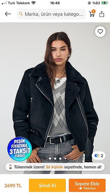 Stradivarius içi suni biker ceket