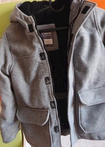 Erkek Çocuk Gri Kapüşonlu Kaban - Görsel 3