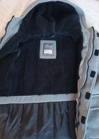 Erkek Çocuk Gri Kapüşonlu Kaban - Görsel 4