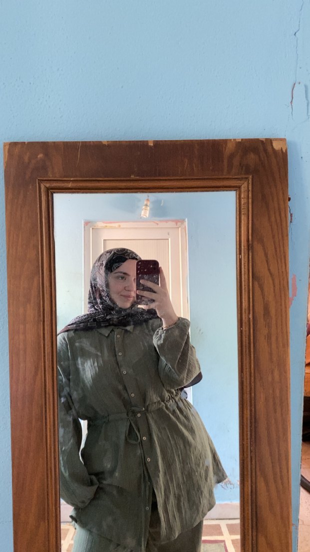 Milla Kadın Haki Keten Pilili Takım - Görsel 2