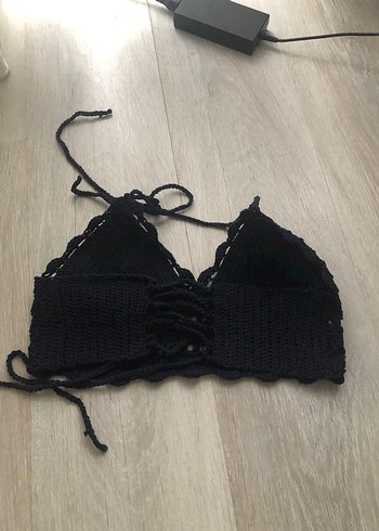 Lacivert Örgü Strappy Büstiyer - Görsel 5