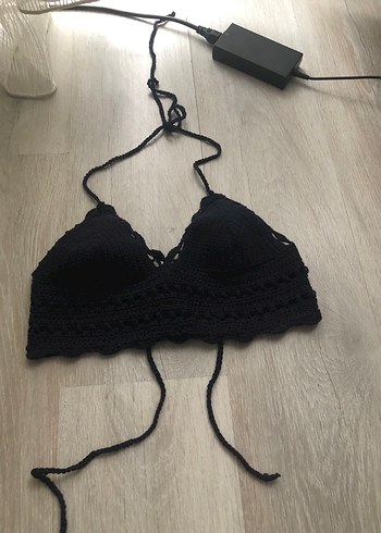 Lacivert Örgü Strappy Büstiyer - Görsel 4