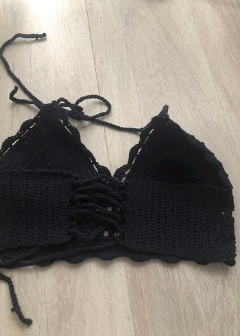 Lacivert Örgü Strappy Büstiyer - Görsel 3