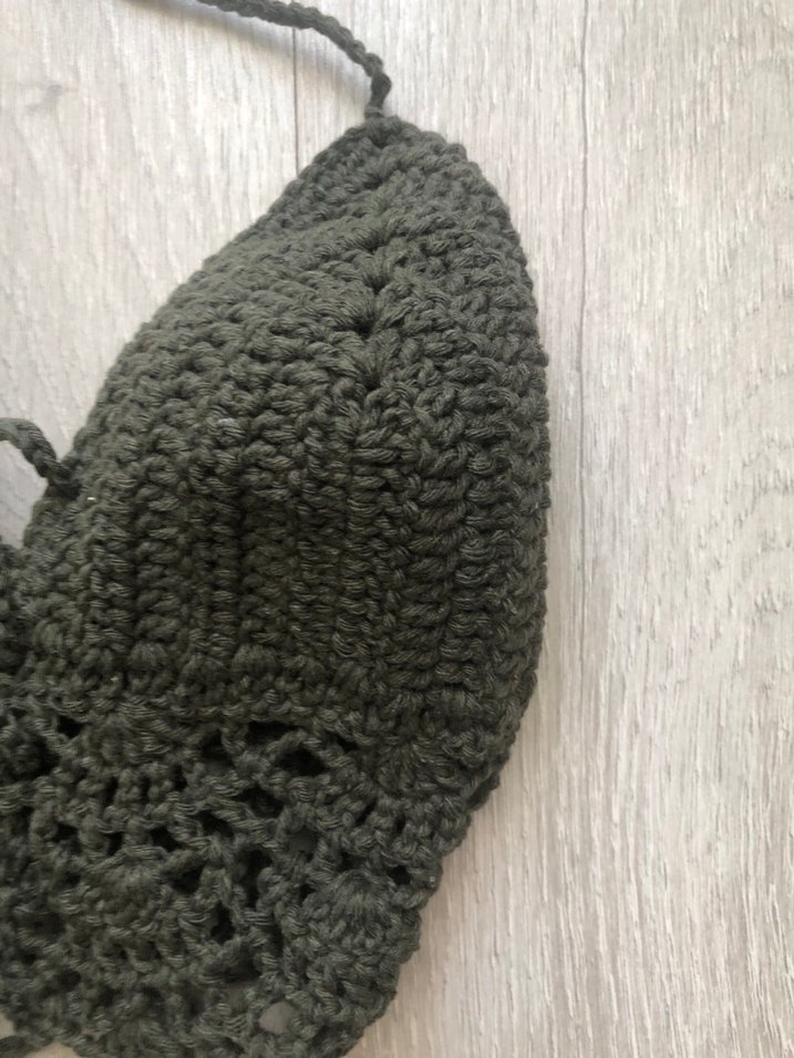 Kadın haki Örgü Strappy Büstiyer - Görsel 3