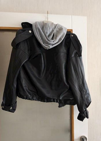 Kadın Siyah Deri Ceket - Görsel 3
