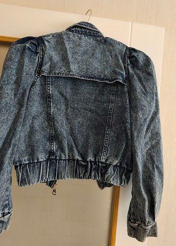 Kadın Koyu Mavi Denim Ceket - Görsel 3
