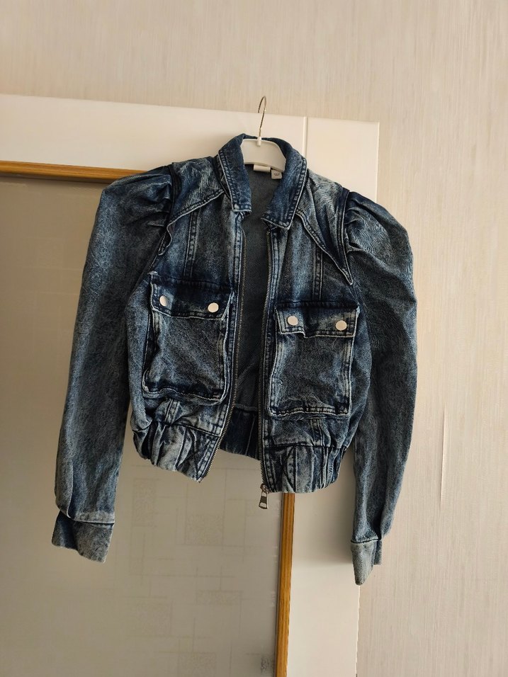 Kadın Koyu Mavi Denim Ceket - Görsel 2