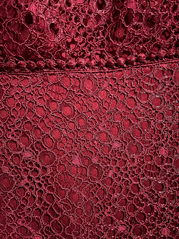 Dantel Detaylı Bordo Midi Abiye Elbise - Görsel 3