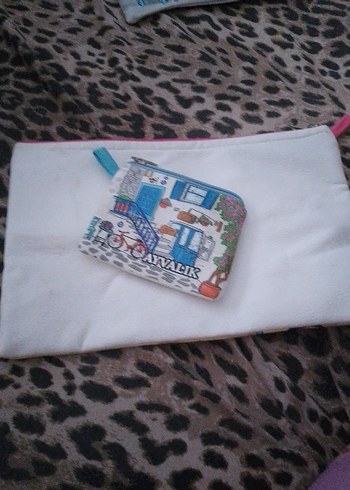 Renkli Baskılı portföy çanta cüzdan hediye - Görsel 4