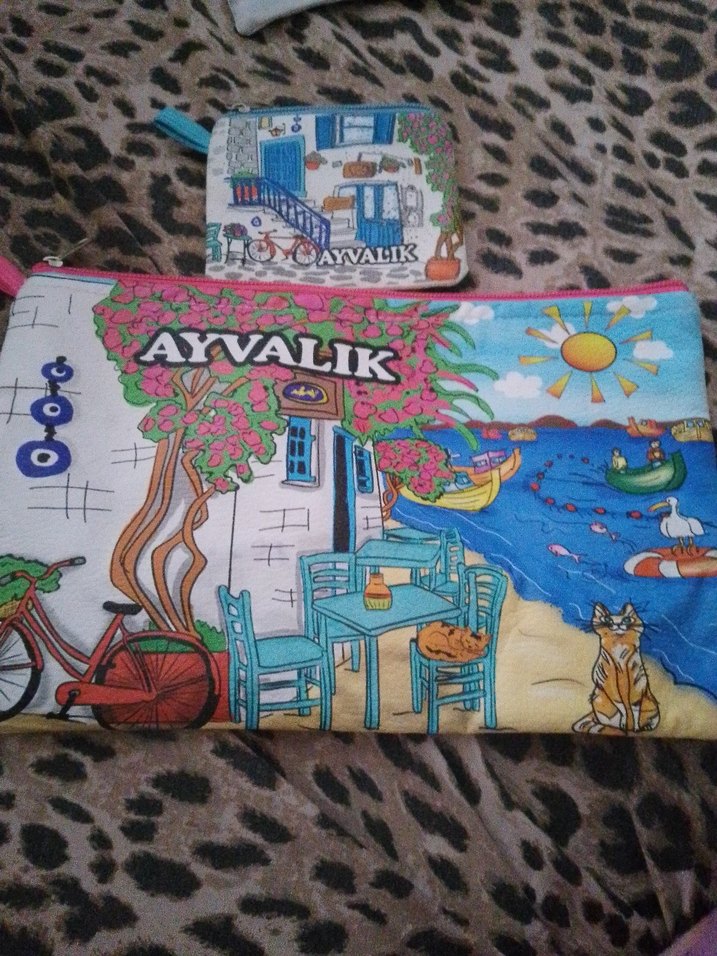 Renkli Baskılı portföy çanta cüzdan hediye - Görsel 2