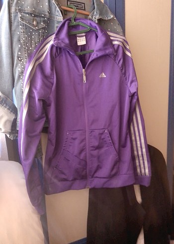Mor Fermuarlı Kadın Spor Ceket - Görsel 4