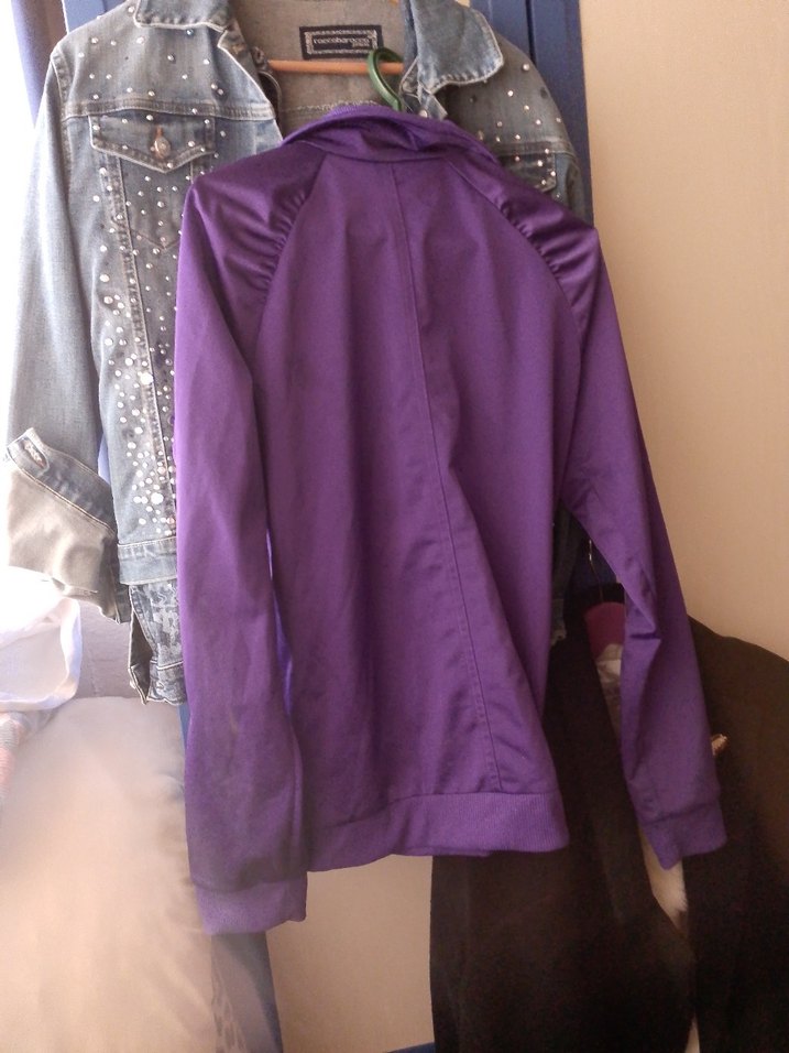 Mor Fermuarlı Kadın Spor Ceket - Görsel 5