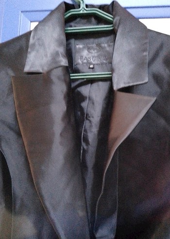Kadın Siyah Saten Blazer Ceket - Görsel 2