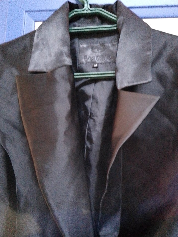 Kadın Siyah Saten Blazer Ceket - Görsel 2