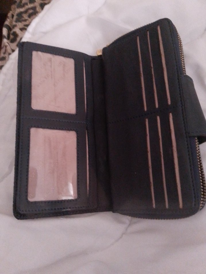 Klasik Lacivert Deri Kadın Cüzdan - Görsel 4