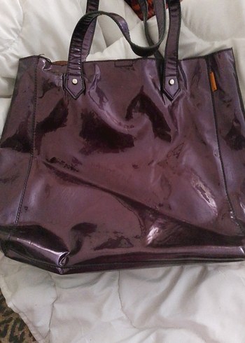 Parlak Mor Kadın Deri Çanta - Görsel 5