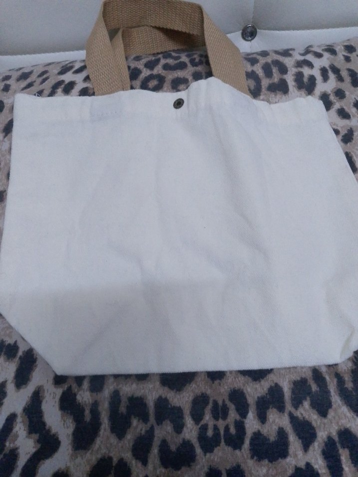 Beyaz Baskılı Pamuklu Günlük Kadın Çanta - Görsel 3