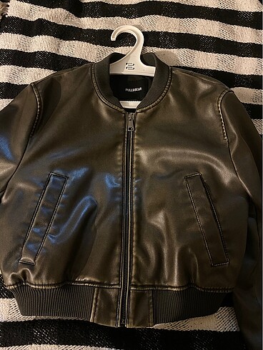 Pull bear bomber deri ceket