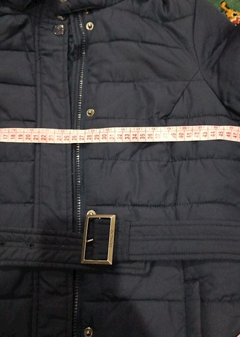 Kemerli Lacivert Kadın Kışlık Mont - Görsel 6