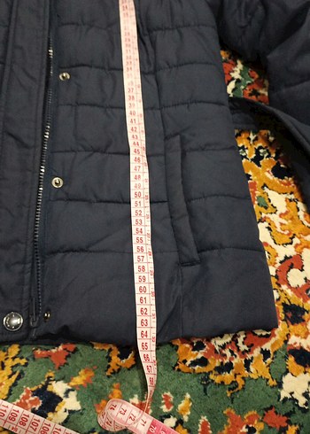 Kemerli Lacivert Kadın Kışlık Mont - Görsel 5