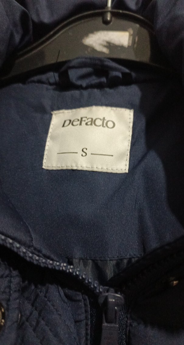 Kemerli Lacivert Kadın Kışlık Mont - Görsel 3