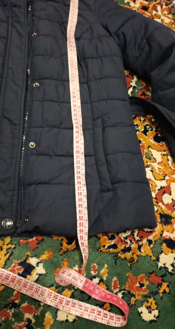 Kemerli Lacivert Kadın Kışlık Mont - Görsel 5