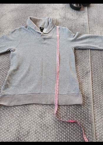 Gri Yüksek Yakalı ErkekSweatshirt - Görsel 2