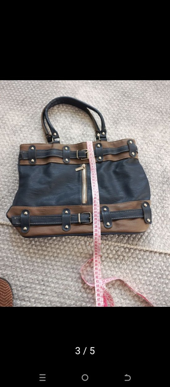 Kahverengi Tokalı Deri Kadın Çanta - Görsel 3