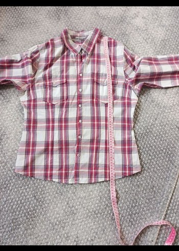 Pembe Kareli Pamuklu Uzun Kollu Gömlek - Görsel 2