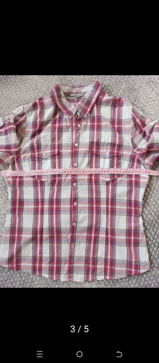 Pembe Kareli Pamuklu Uzun Kollu Gömlek - Görsel 3