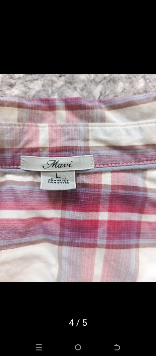 Pembe Kareli Pamuklu Uzun Kollu Gömlek - Görsel 4