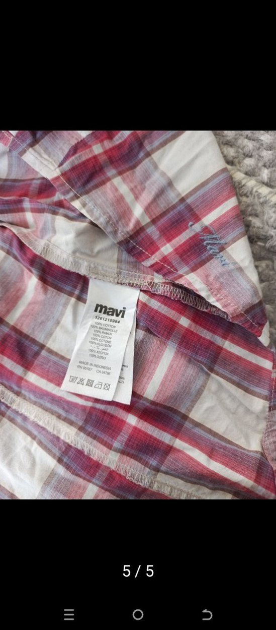 Pembe Kareli Pamuklu Uzun Kollu Gömlek - Görsel 5