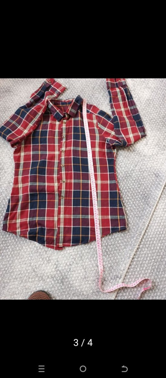 Renkli Kareli Uzun Kollu Kadın Gömlek - Görsel 3