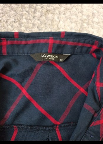 Kadın Bordo Kareli Uzun Kollu Gömlek - Görsel 2