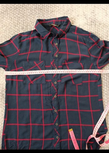 Kadın Bordo Kareli Uzun Kollu Gömlek - Görsel 4