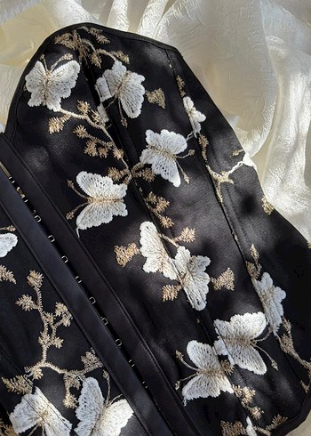 s Beden Siyah Viktoryan Vintage Korse & Büstiyer