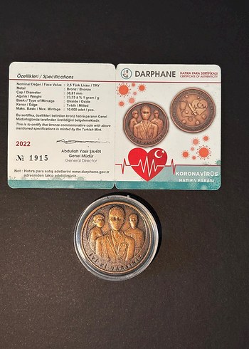 2022 Darphane Koronavirüs Hatıra Parası Sertifikalı - Görsel 2