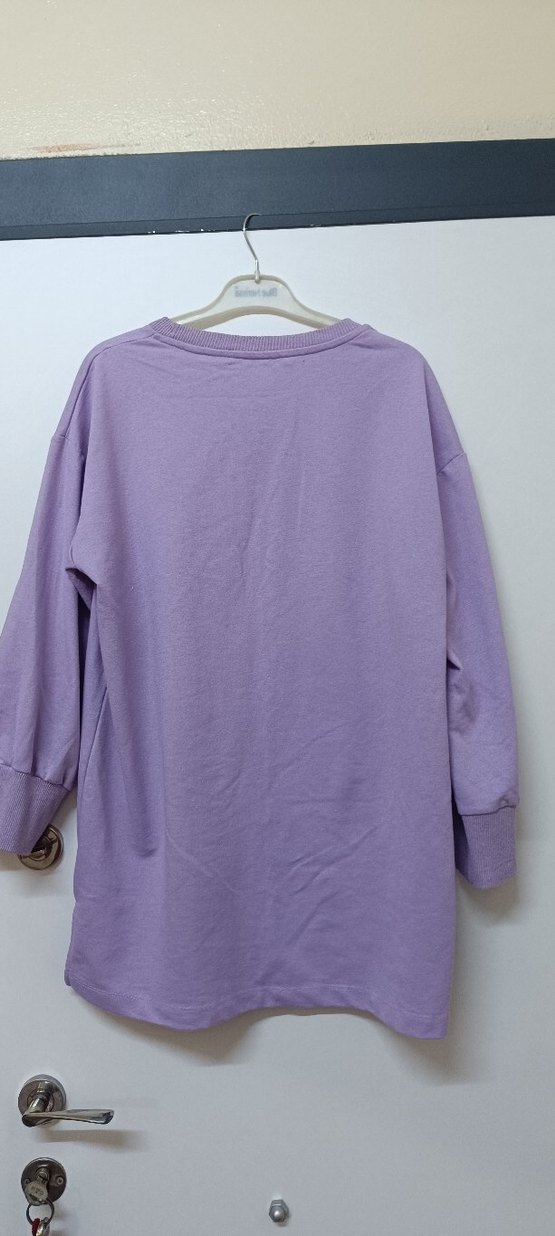 Mor Baskılı Kadın Sweatshirt - Görsel 3