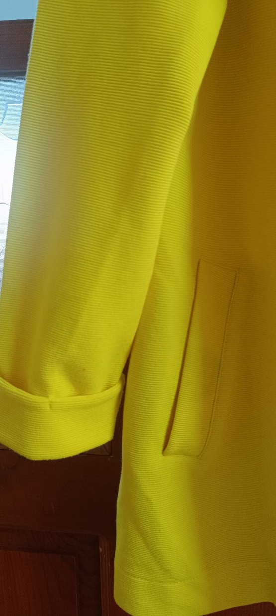 Sarı Midi Kadın Kaban Fermuarlı - Görsel 2