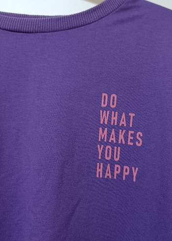 Mor Baskılı Kadın Sweatshirt - Görsel 3