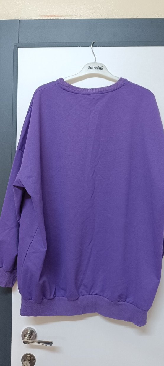 Mor Baskılı Kadın Sweatshirt - Görsel 2