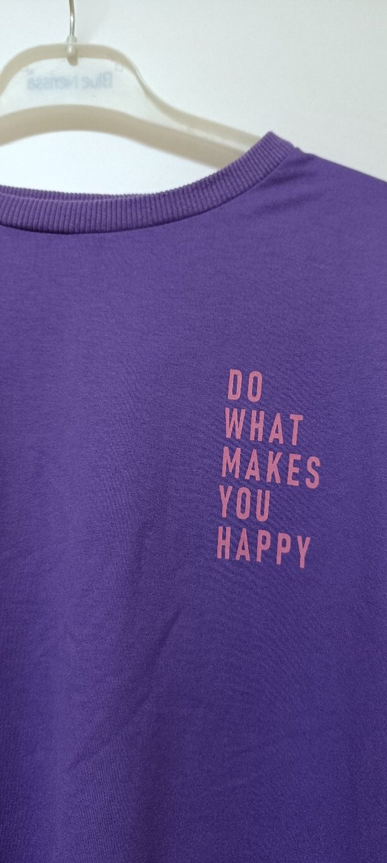 Mor Baskılı Kadın Sweatshirt - Görsel 3