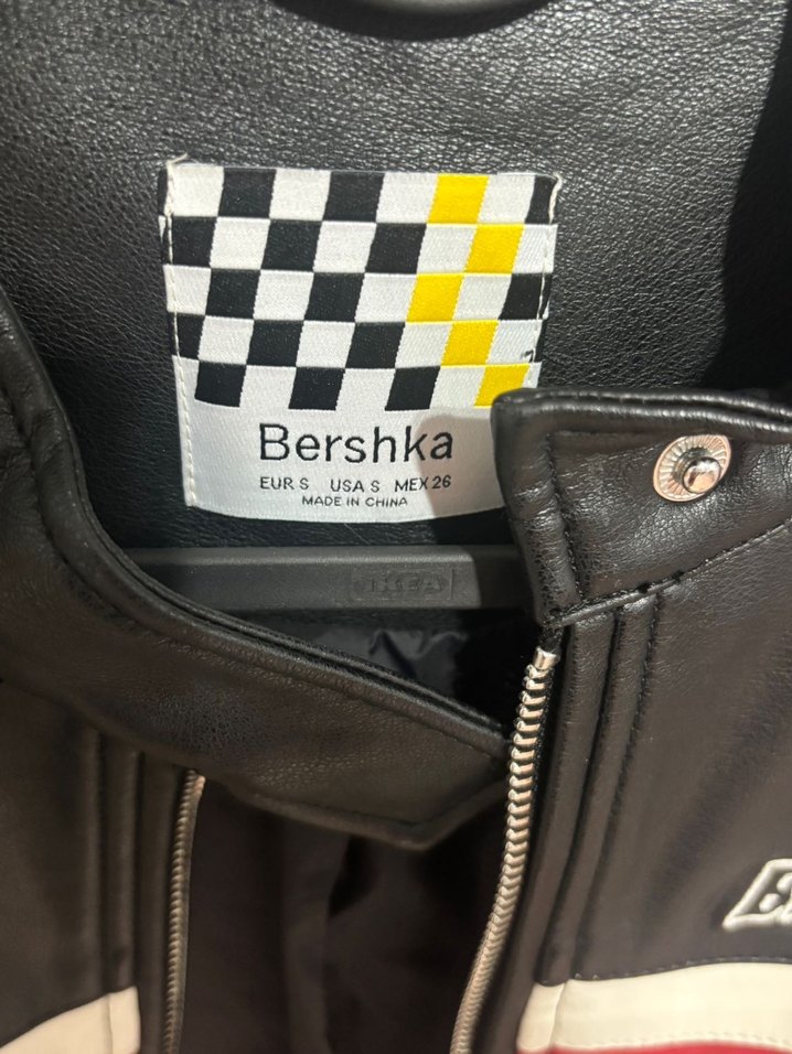 Bershka Siyah Kırmızı Biker Deri Ceket - Görsel 2